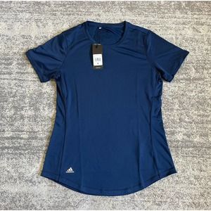 Adidas Womens S Shirt Navy Blue Golf Short Sleeve Athletic NWT P6